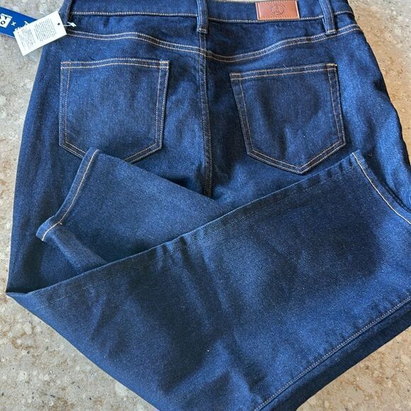 Land's End High Rise Straight Cropped 27" inseam Stretch Straight Jeans 12P - Picture 8 of 13